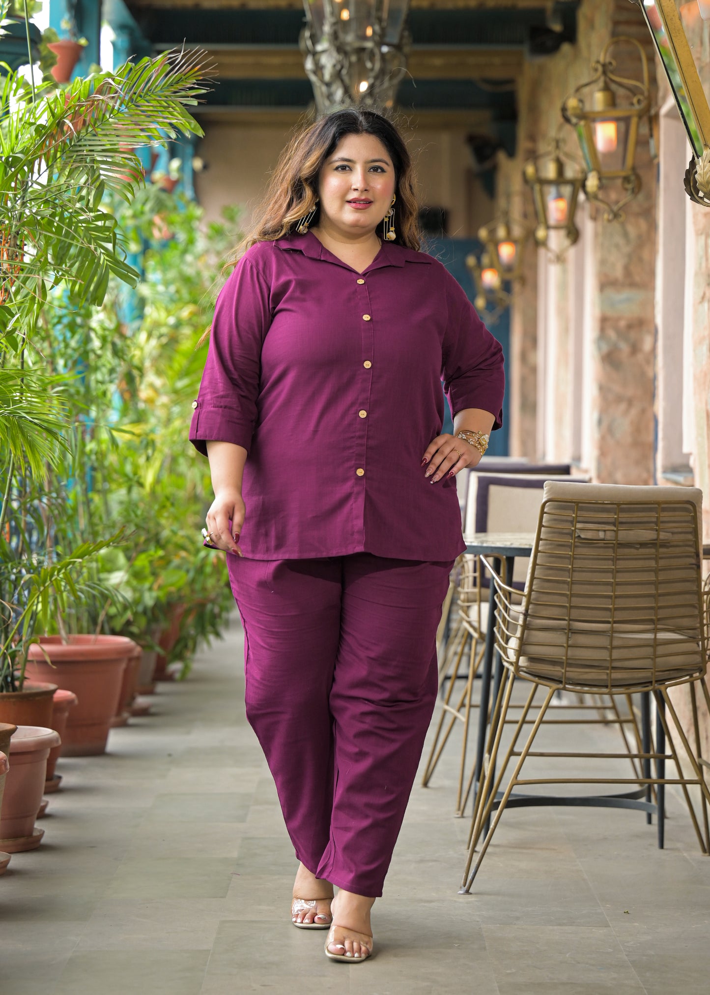 Magenta Cotton 2 Piece Co-Ord Set