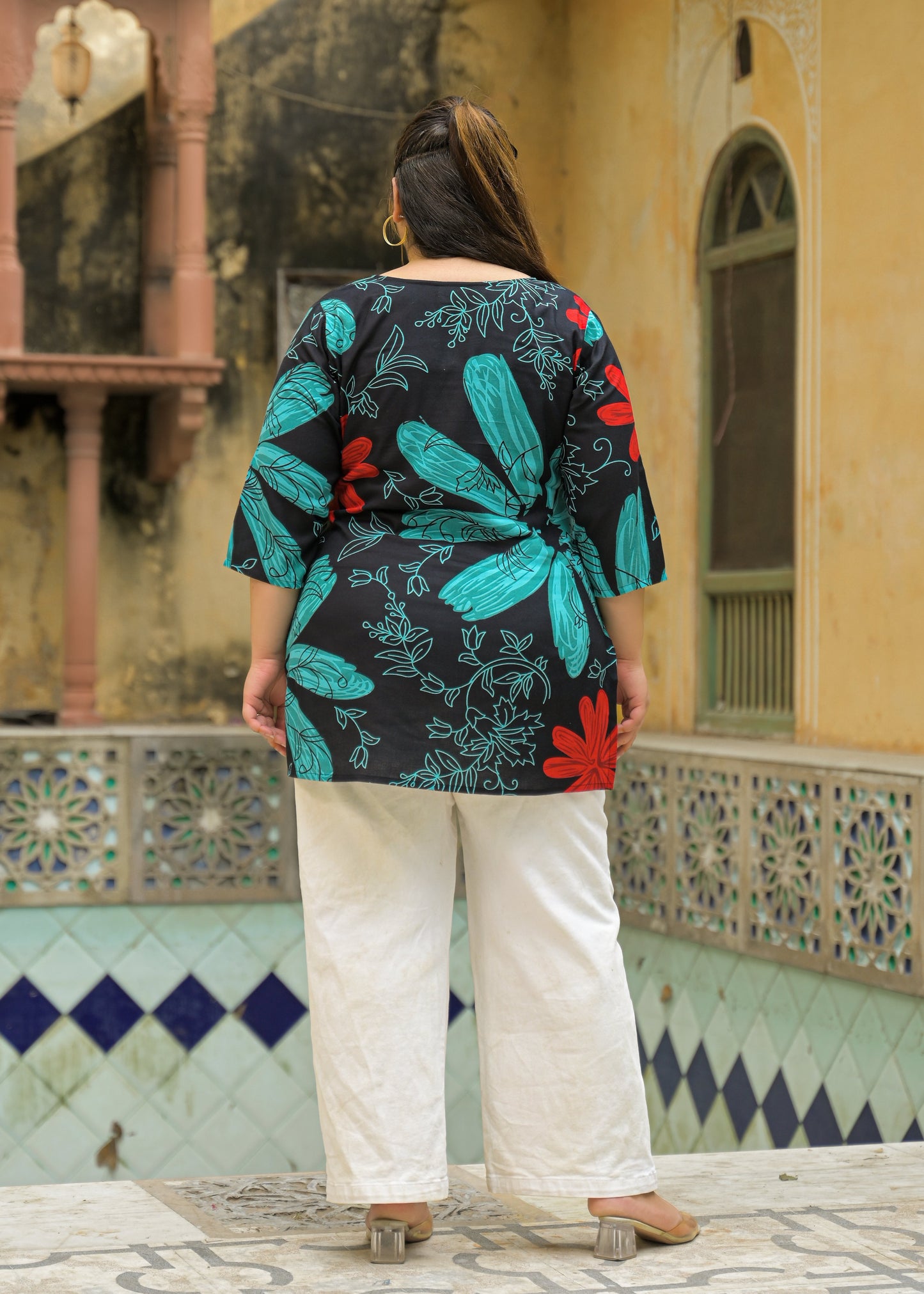 Green Printed Top/Tunic