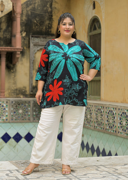 Green Printed Top/Tunic