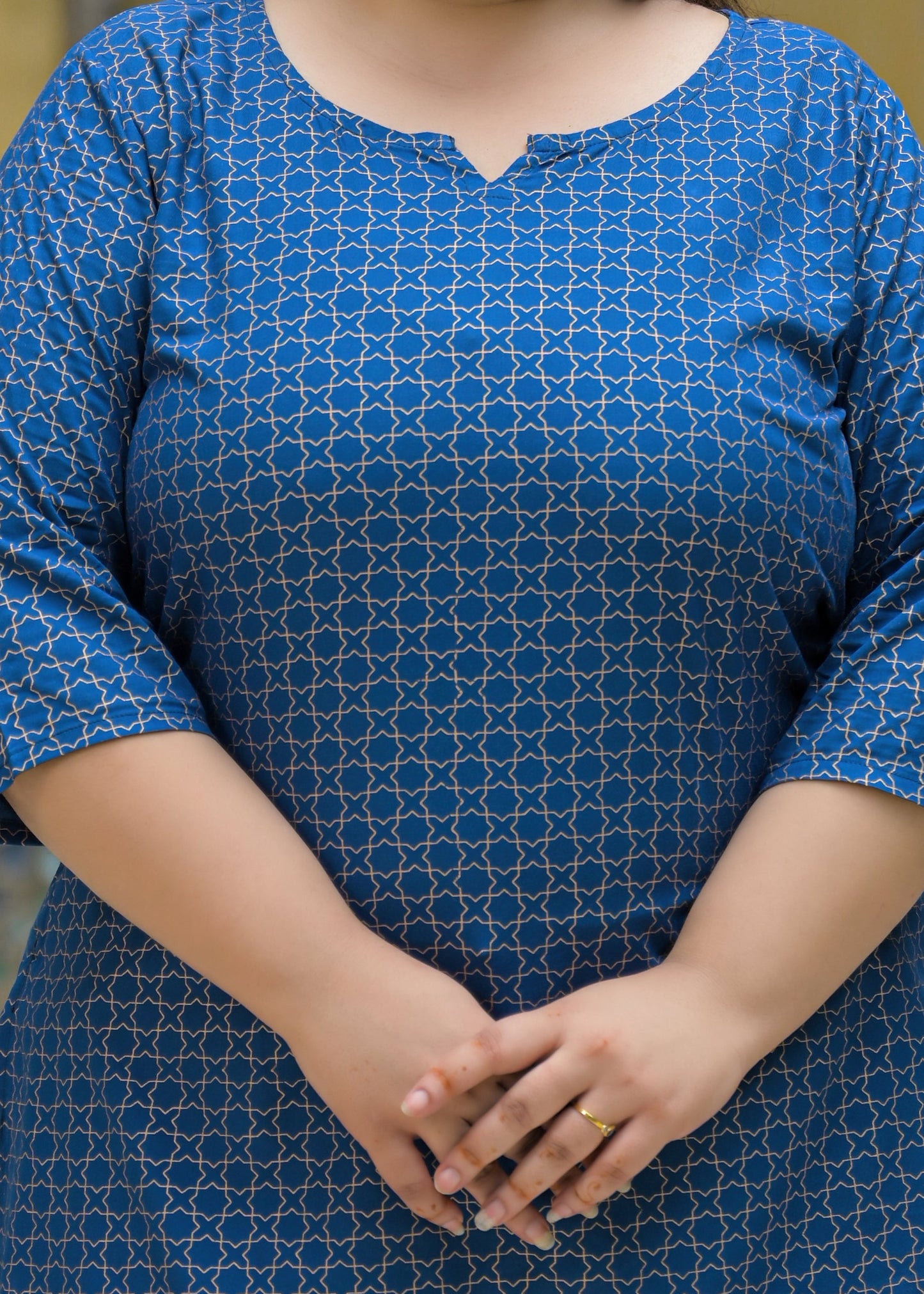 Blue Gold Printed Top/Tunic