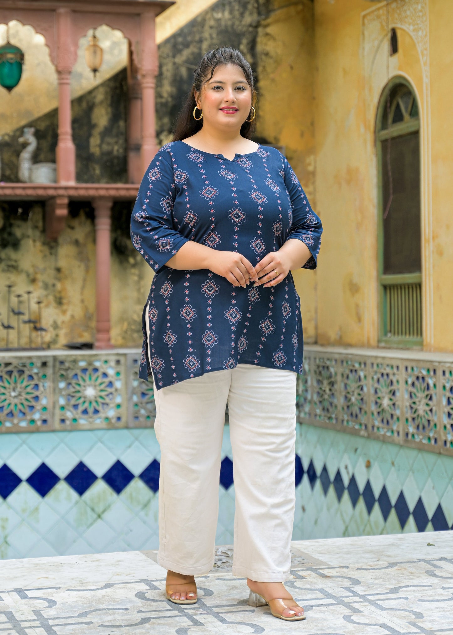 Blue Printed Top/Tunic