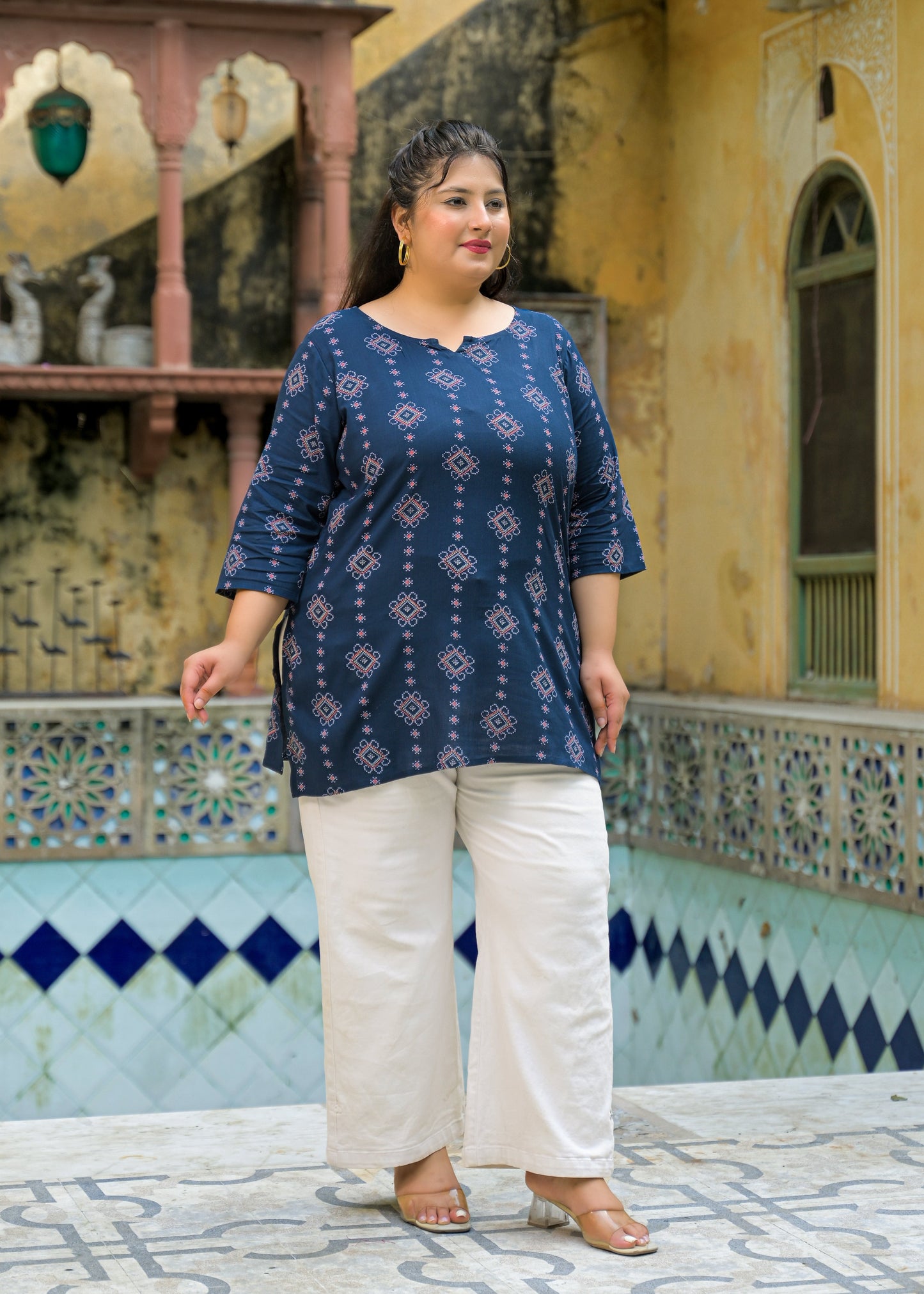 Blue Printed Top/Tunic
