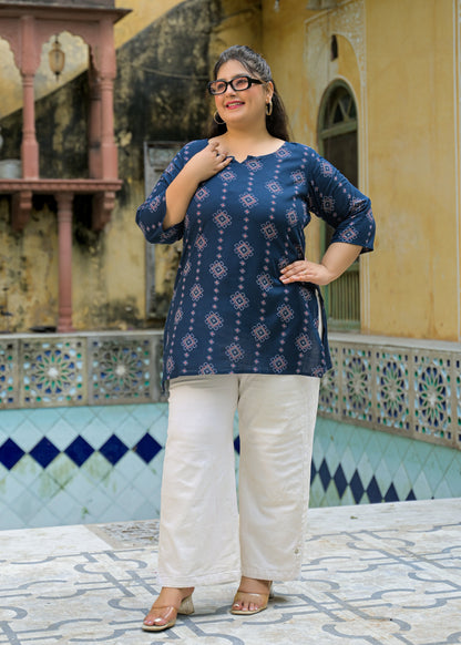 Blue Printed Top/Tunic
