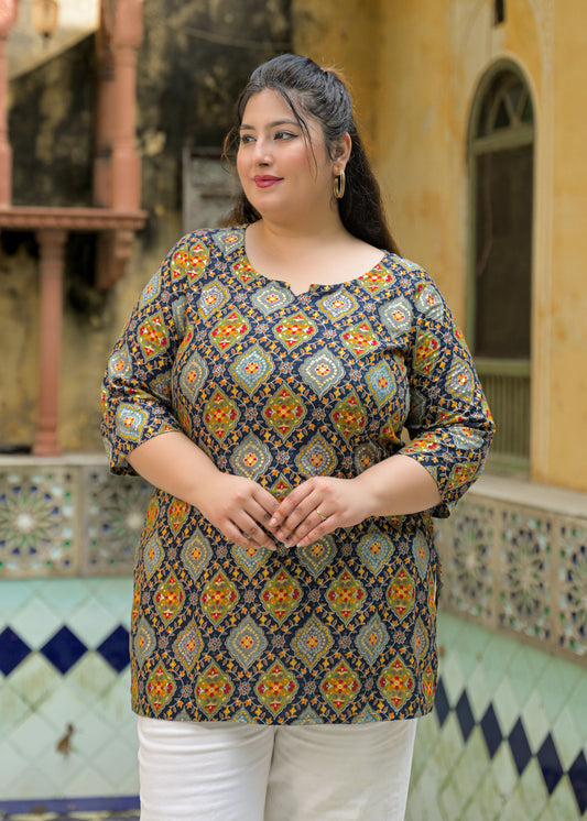 Blue Printed Top/Tunic