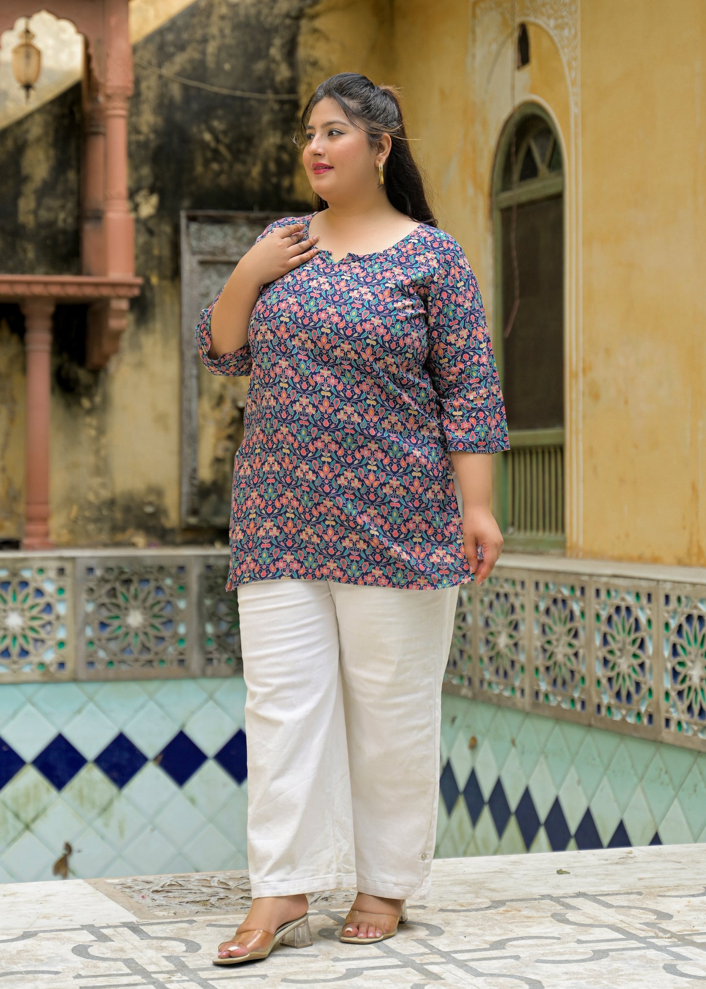 Blue Printed Top/Tunic