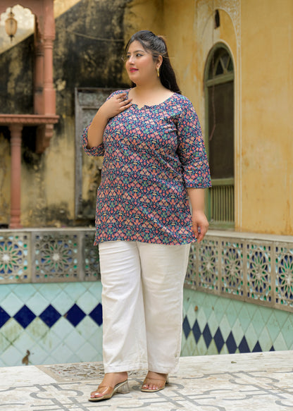 Blue Printed Top/Tunic