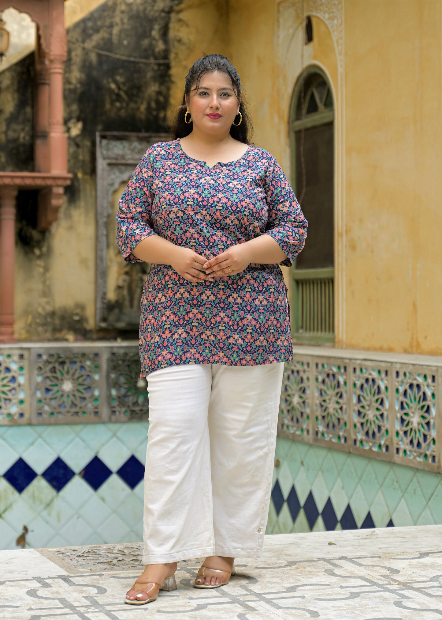 Blue Printed Top/Tunic