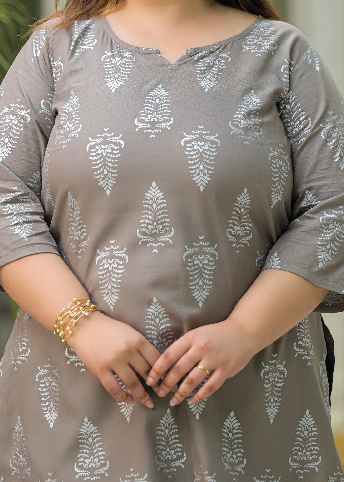 Grey Printed Top/Tunic
