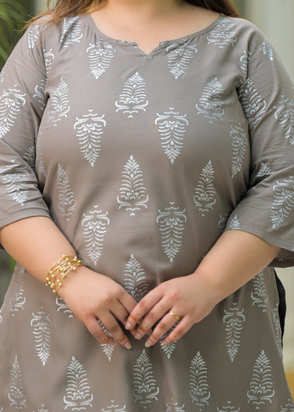 Grey Printed Top/Tunic