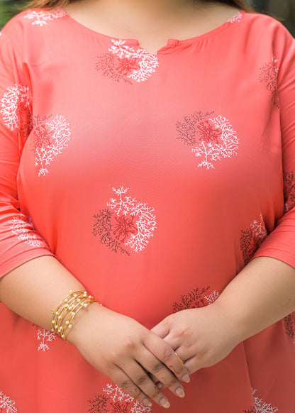 Peach Printed Top/Tunic