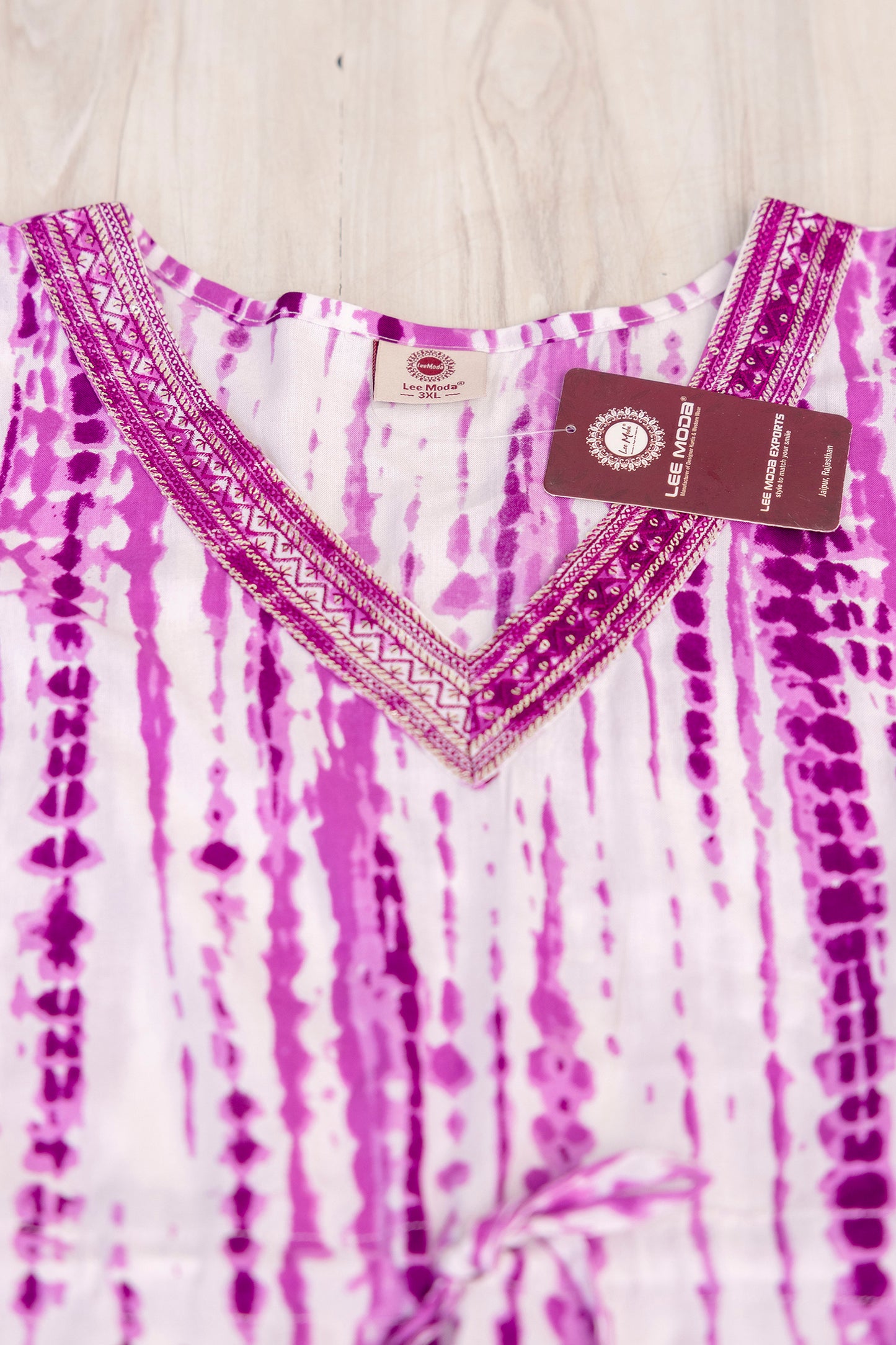 Purple Tie-Dye Kaftan Tunic Top