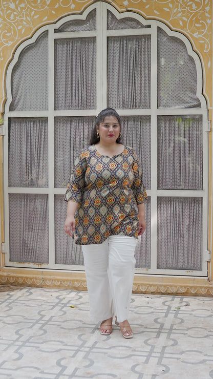 Blue Printed Top/Tunic