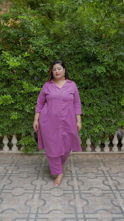Pink Collared Co-Ord Set