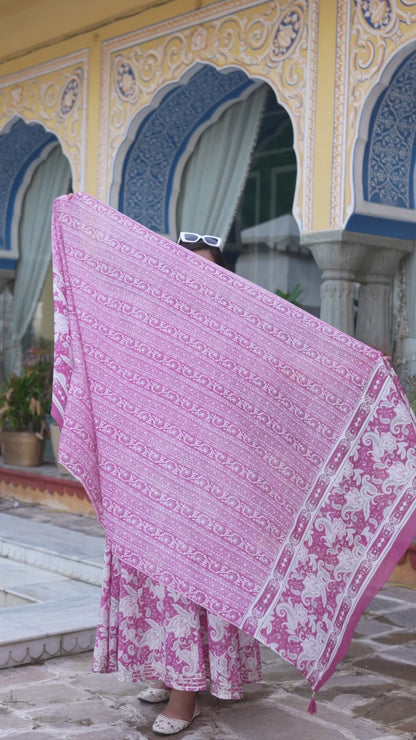 Pink Anarkali Kurta Dupatta Set