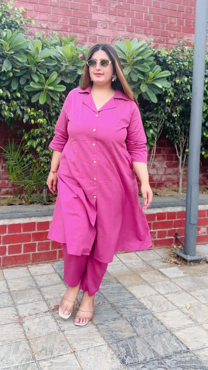Pink Collared Co-Ord Set