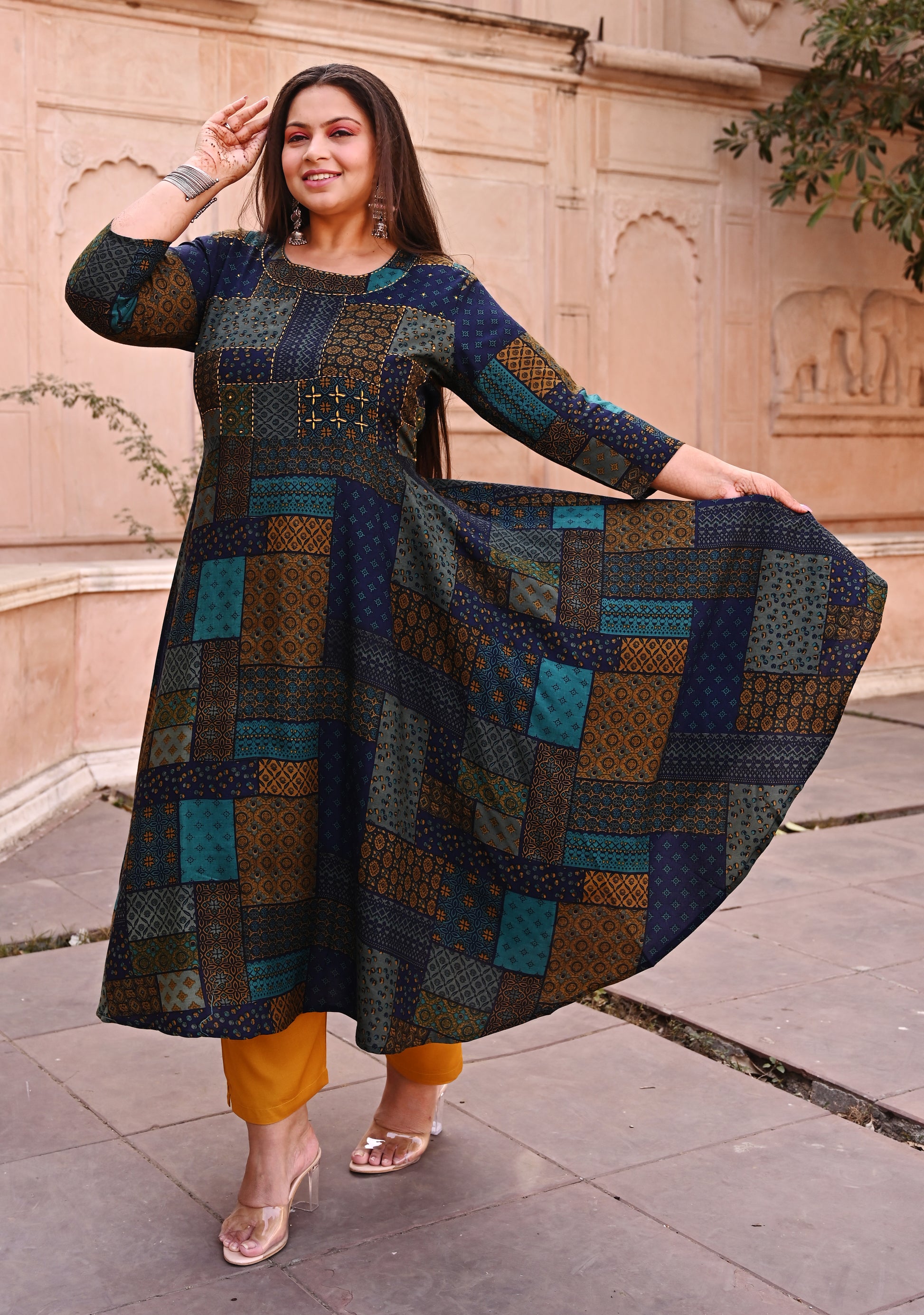 Anarkali flared kurti sale