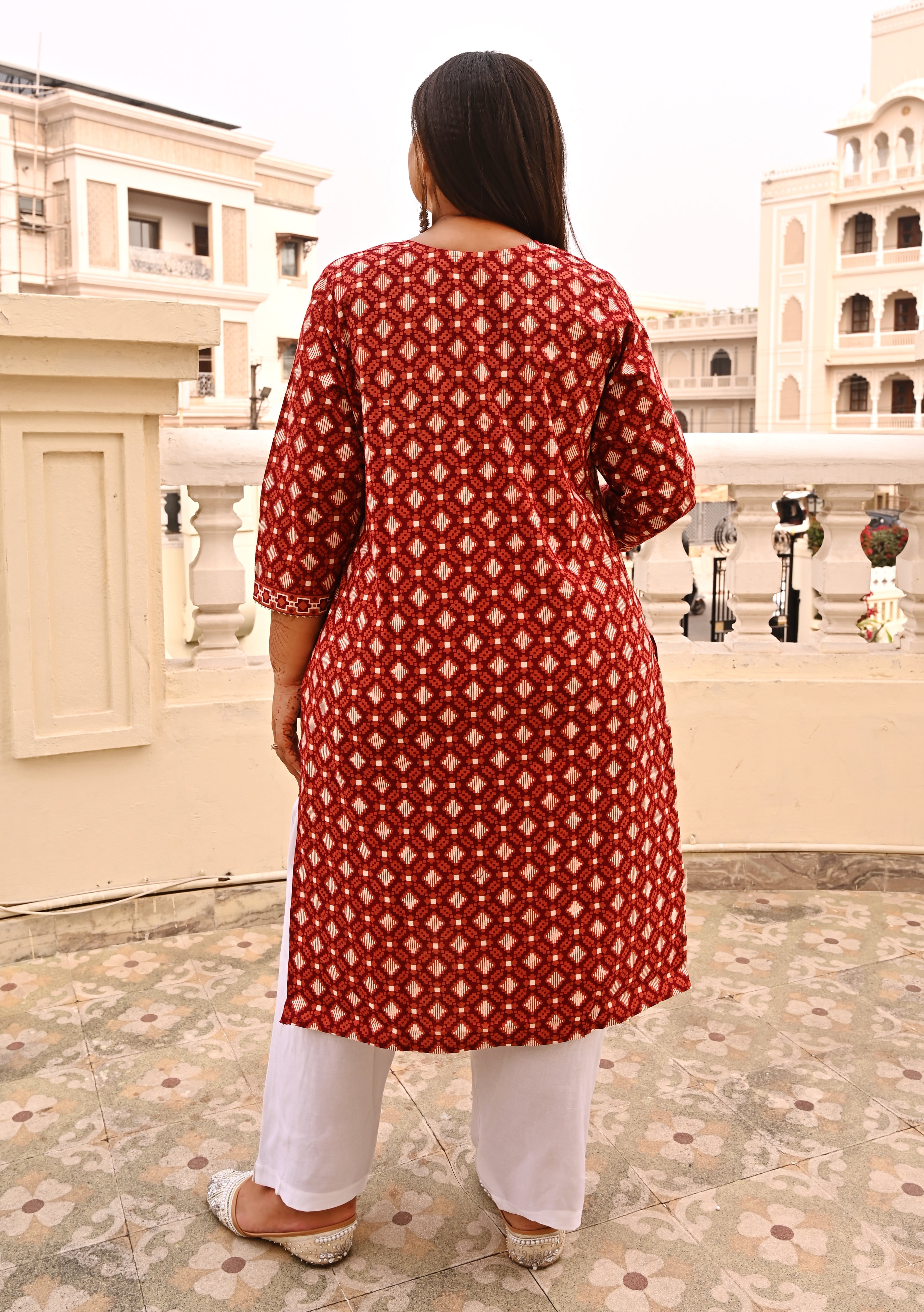 Indian Ethnic Straight Palazzo Kurta Set With Dupatta Pakistani Printed  Salwar Kameez Red Readymade Stitched 3 Piece Suit Straight Kurti Set - Etsy  | Fashion, Red kurti, Kurtis with pants