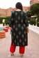 Sacramento Green Mirror Work Straight Kurti