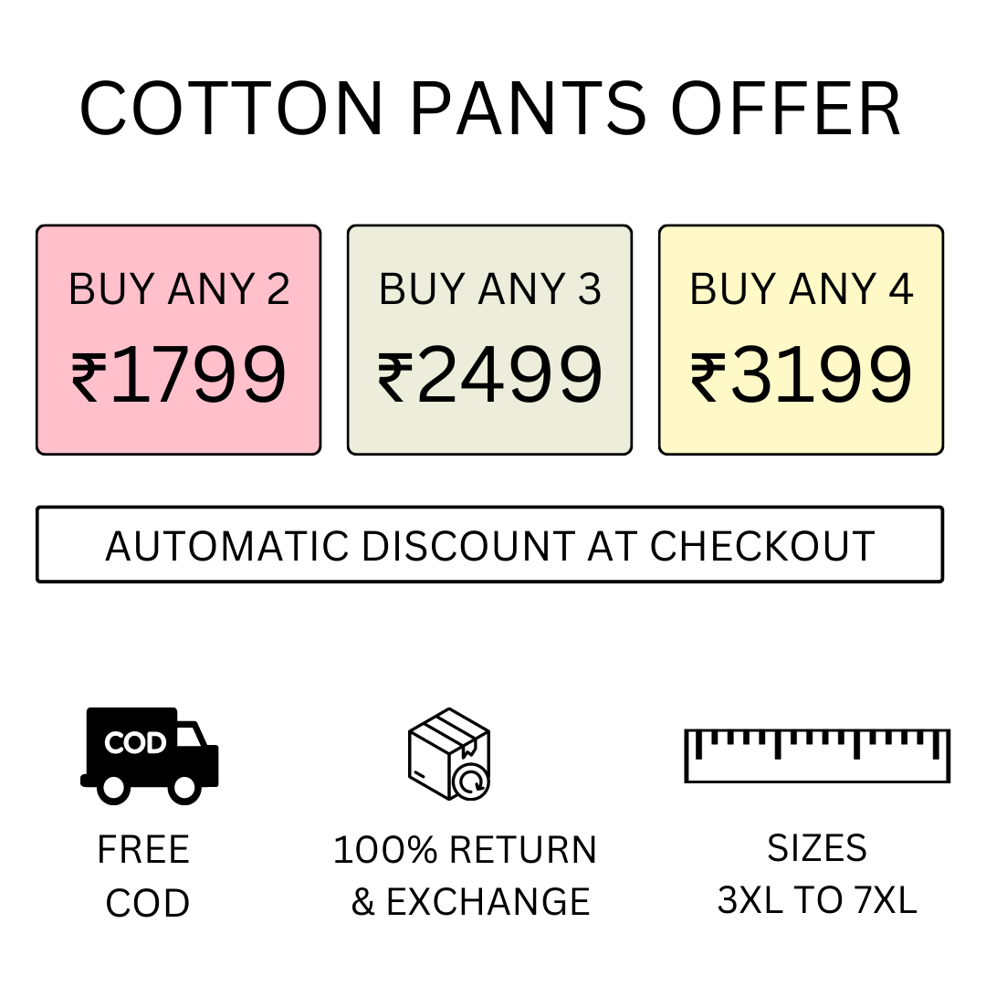 Plus Size Pure Cotton Trousers ( 10 Colors Available)