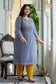 Grey Pure Cotton Kurta Pant Set