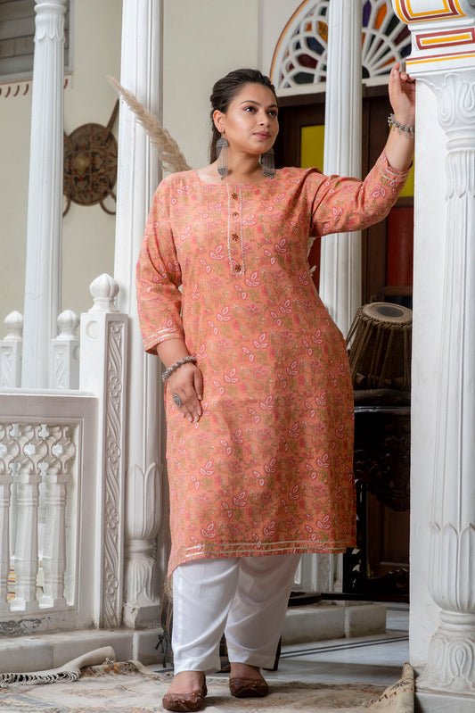 Gajari Pure Cotton Straight Kurti