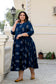 Blue Anarkali Kurti With Mirror Work