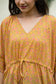Women's Cotton Printed Half Sleeve V Neck Casual Kaftaan